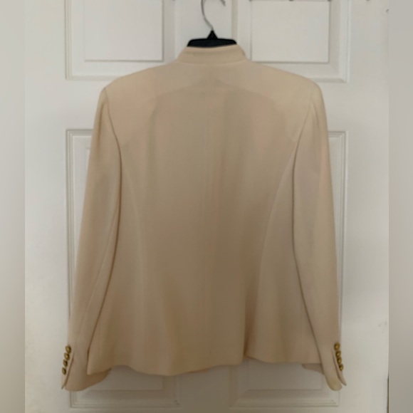 Ralph Lauren Cream Worsted Wool Gold Buttons Military Blazer - Picture 8 of 9